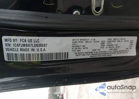 2020 Jeep Cherokee Trailhawk 4X4 from USA, damaged, VIN 1C4PJMBX7LD630687